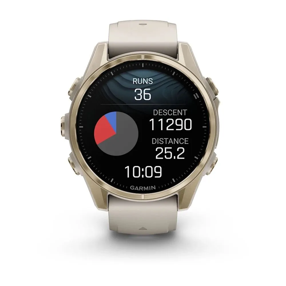 Часы Garmin Fenix 8 - 43 mm AMOLED Sapphire Soft Gold Fog Gray / Dark Sandstone