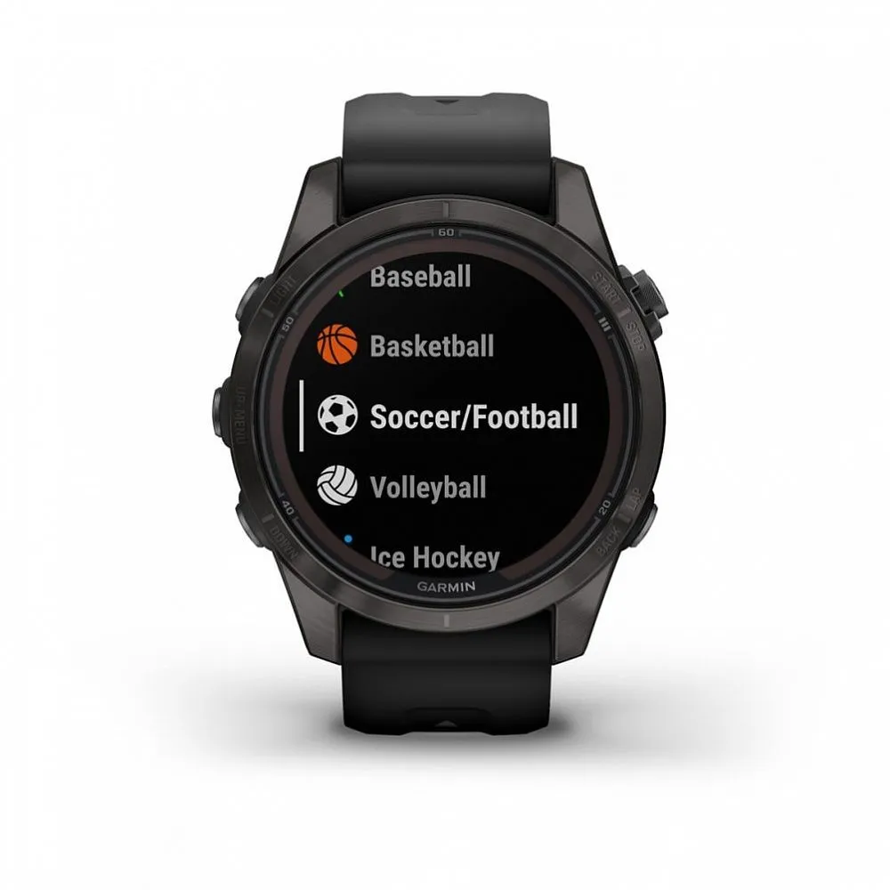 Часы Garmin Fenix 7S Pro - Sapphire Solar Carbon Gray DLC Titanium