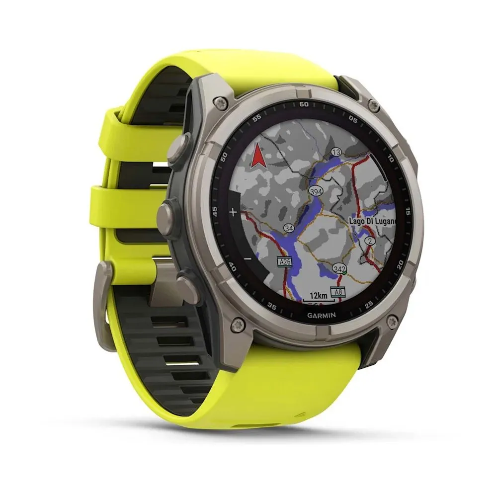 Часы Garmin Fenix 8 - 51 mm Solar Sapphire Titanium Amp Yellow / Graphite