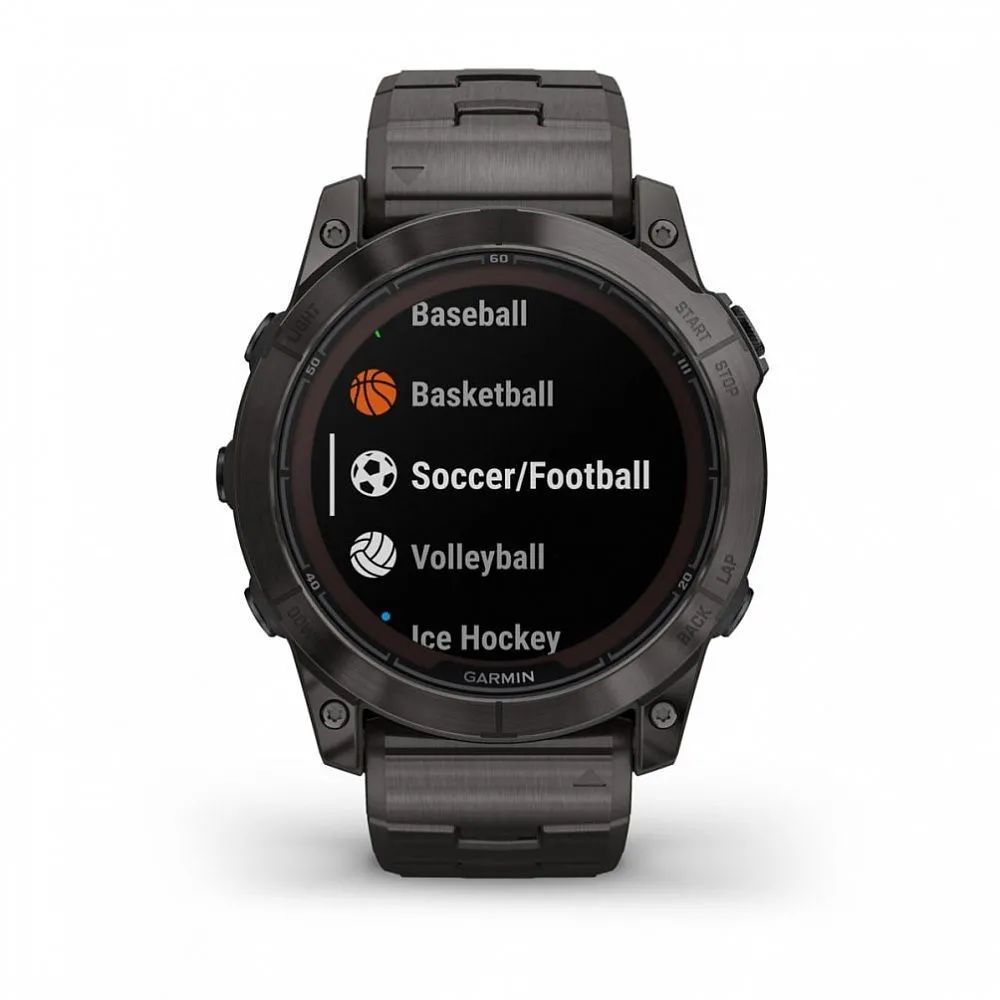 Часы Garmin Fenix 7X Pro - Sapphire Solar Carbon Gray DLC Titanium / Vented Titanium Band