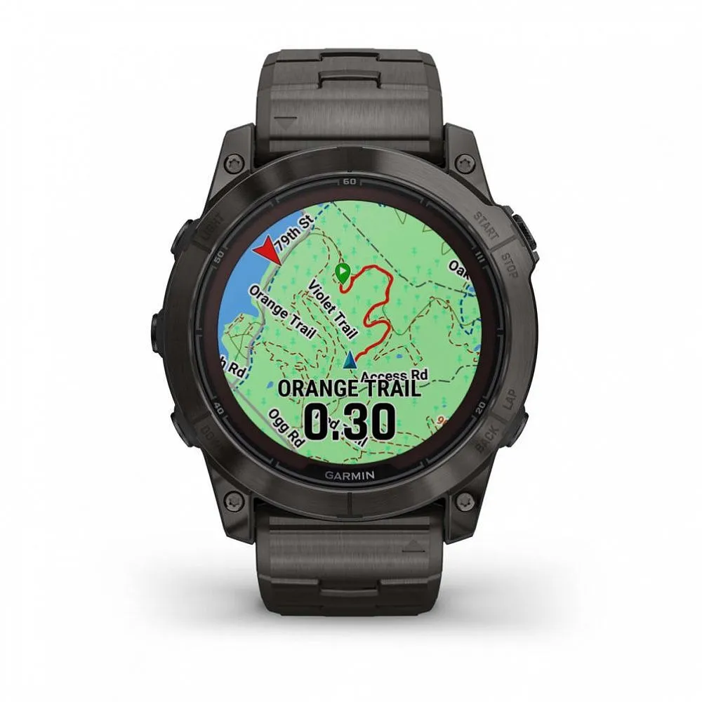 Часы Garmin Fenix 7X Pro - Sapphire Solar Carbon Gray DLC Titanium / Vented Titanium Band