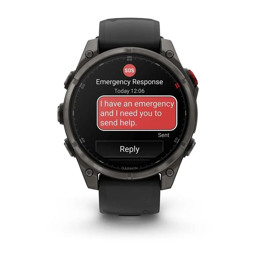 Часы Garmin Fenix 8 Pro - 47 mm AMOLED Sapphire Carbon Gray DLC Titanium Black / Pebble Gray