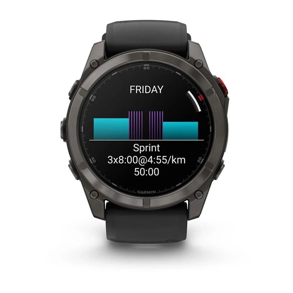 Часы Garmin Fenix 8 Pro - 51 mm AMOLED Sapphire Carbon Gray DLC Titanium Black / Pebble Gray