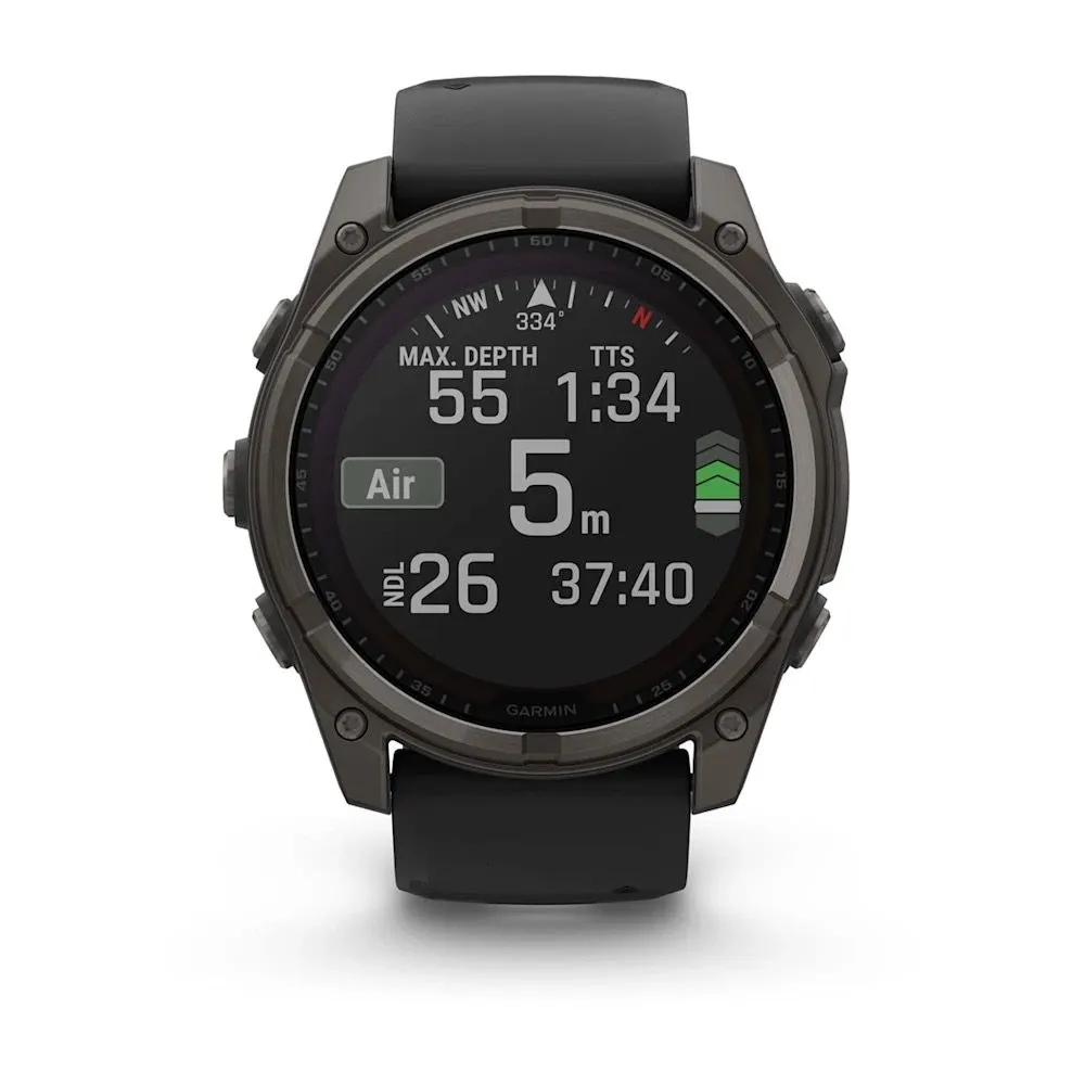 Часы Garmin Fenix 8 - 51 mm Solar Sapphire Carbon Gray DLC Titanium Black / Pebble Gray