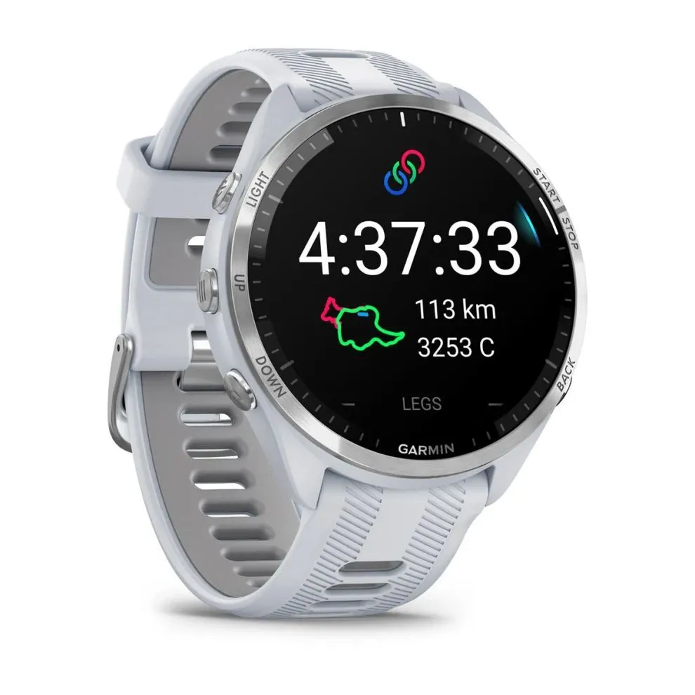Часы Garmin Forerunner 965 Amoled Whitestone/Powder Gray Titanium