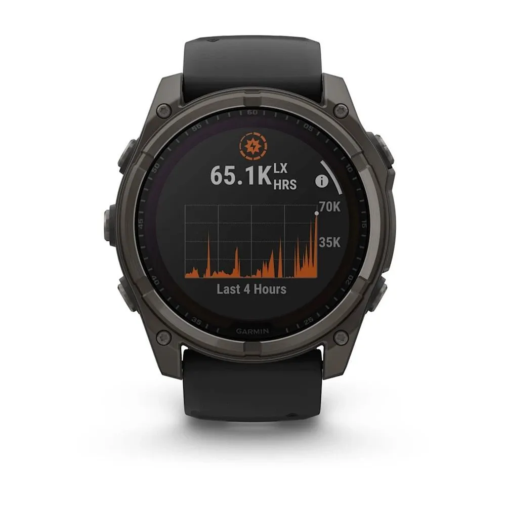 Часы Garmin Fenix 8 - 51 mm Solar Sapphire Carbon Gray DLC Titanium Black / Pebble Gray