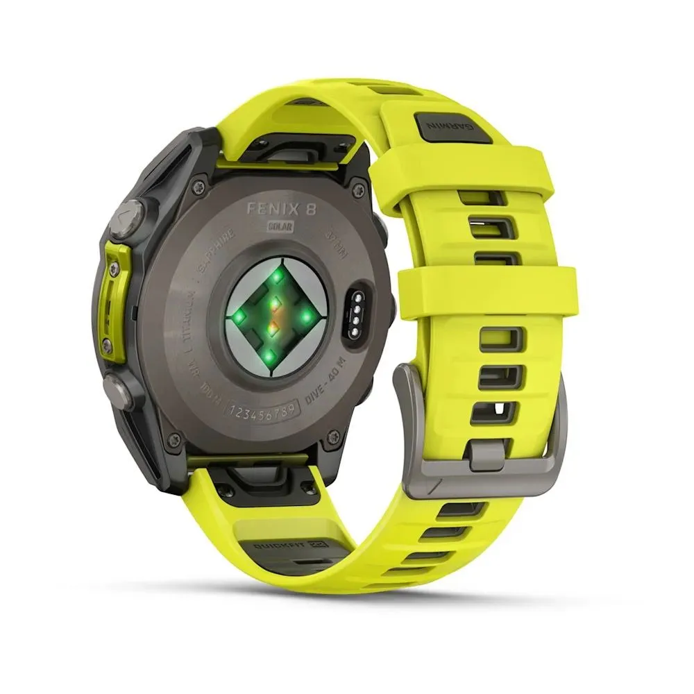 Часы Garmin Fenix 8 - 47 mm Solar Sapphire Titanium Amp Yellow / Graphite