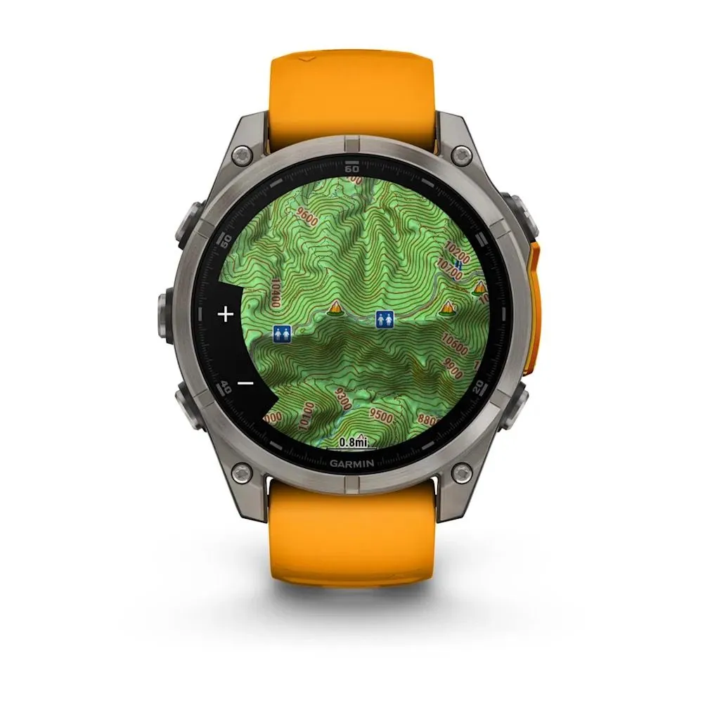 Часы Garmin Fenix 8 - 47 mm AMOLED Sapphire Titanium Spark Orange / Graphite