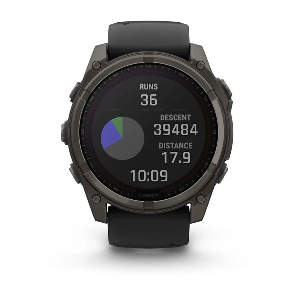 Часы Garmin Fenix 8 - 51 mm Solar Sapphire Carbon Gray DLC Titanium Black / Pebble Gray