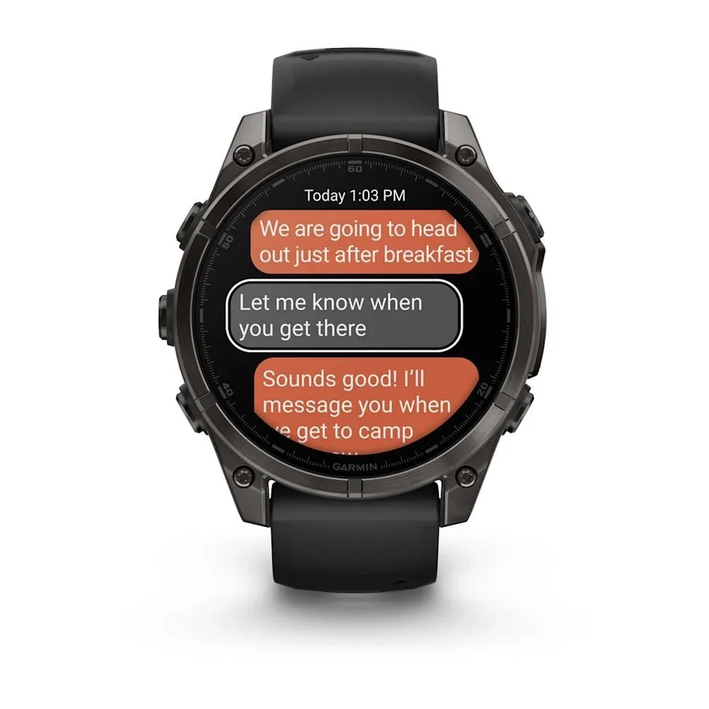 Часы Garmin Fenix 8 - 47 mm AMOLED Sapphire Carbon Gray DLC Titanium Black / Pebble Gray