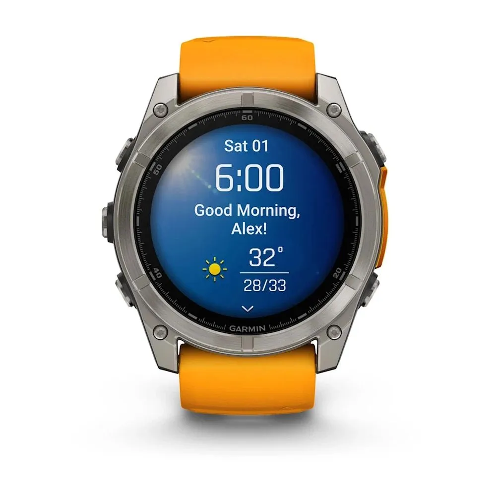 Часы Garmin Fenix 8 - 51 mm AMOLED Sapphire Titanium Spark Orange / Graphite