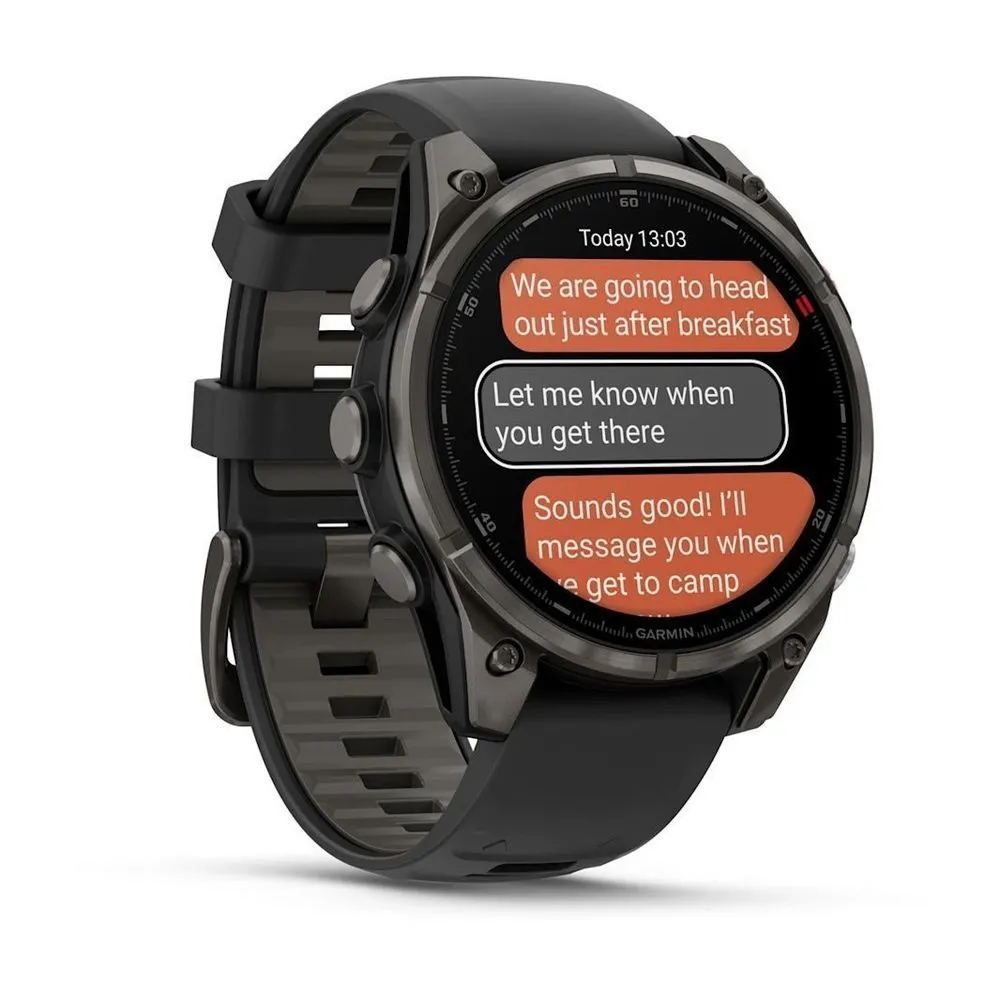 Часы Garmin Fenix 8 Pro - 47 mm AMOLED Sapphire Carbon Gray DLC Titanium Black / Pebble Gray