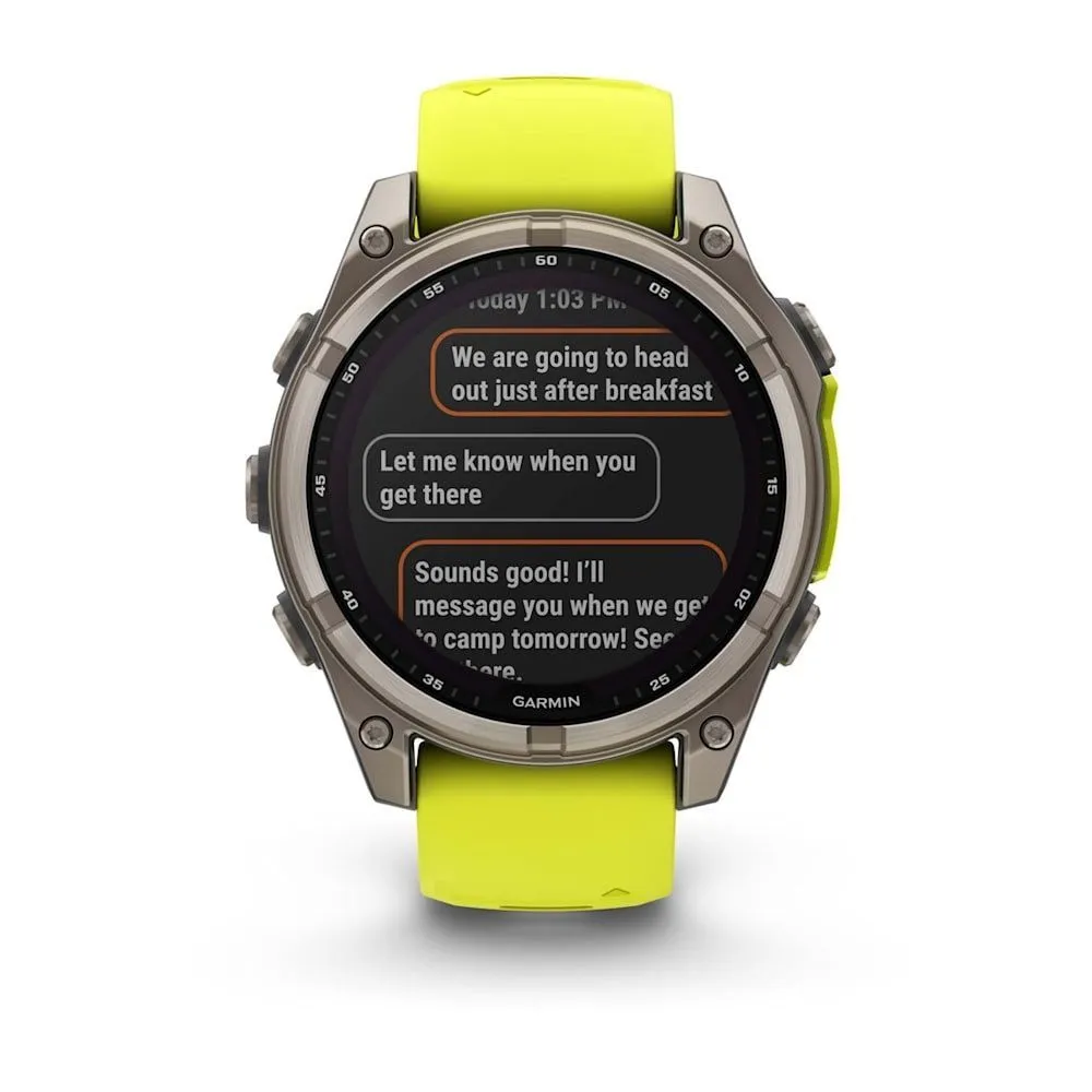 Часы Garmin Fenix 8 - 47 mm Solar Sapphire Titanium Amp Yellow / Graphite