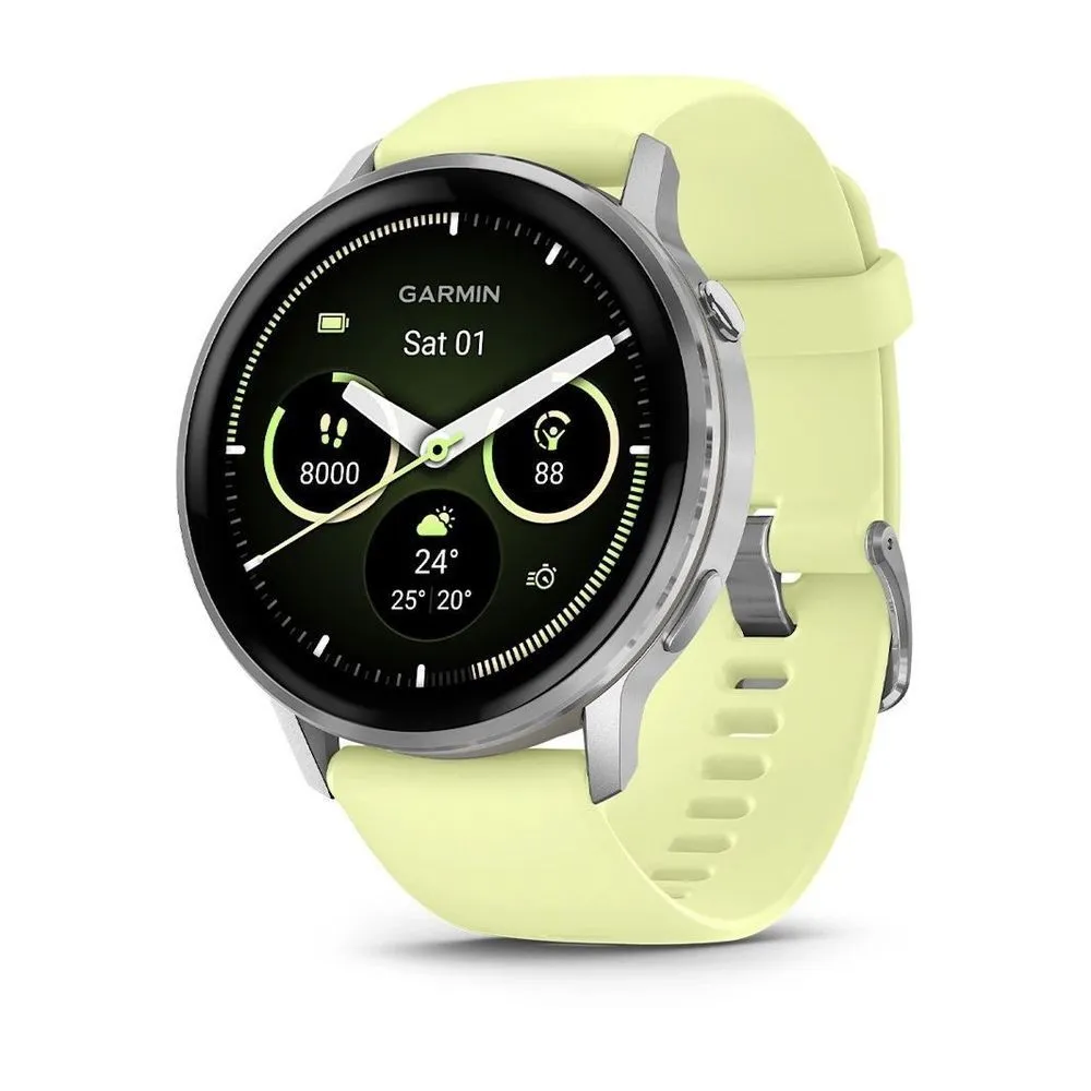 Часы Garmin Venu 4 - 45mm Silver / Citron Silicone