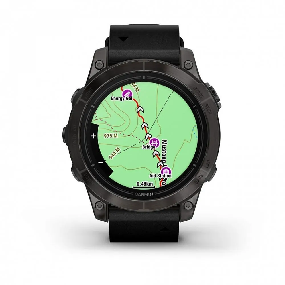 Часы Garmin Epix Pro (Gen 2) Sapphire Edition 47 mm Carbon Gray DLC Titanium Black Leather Band