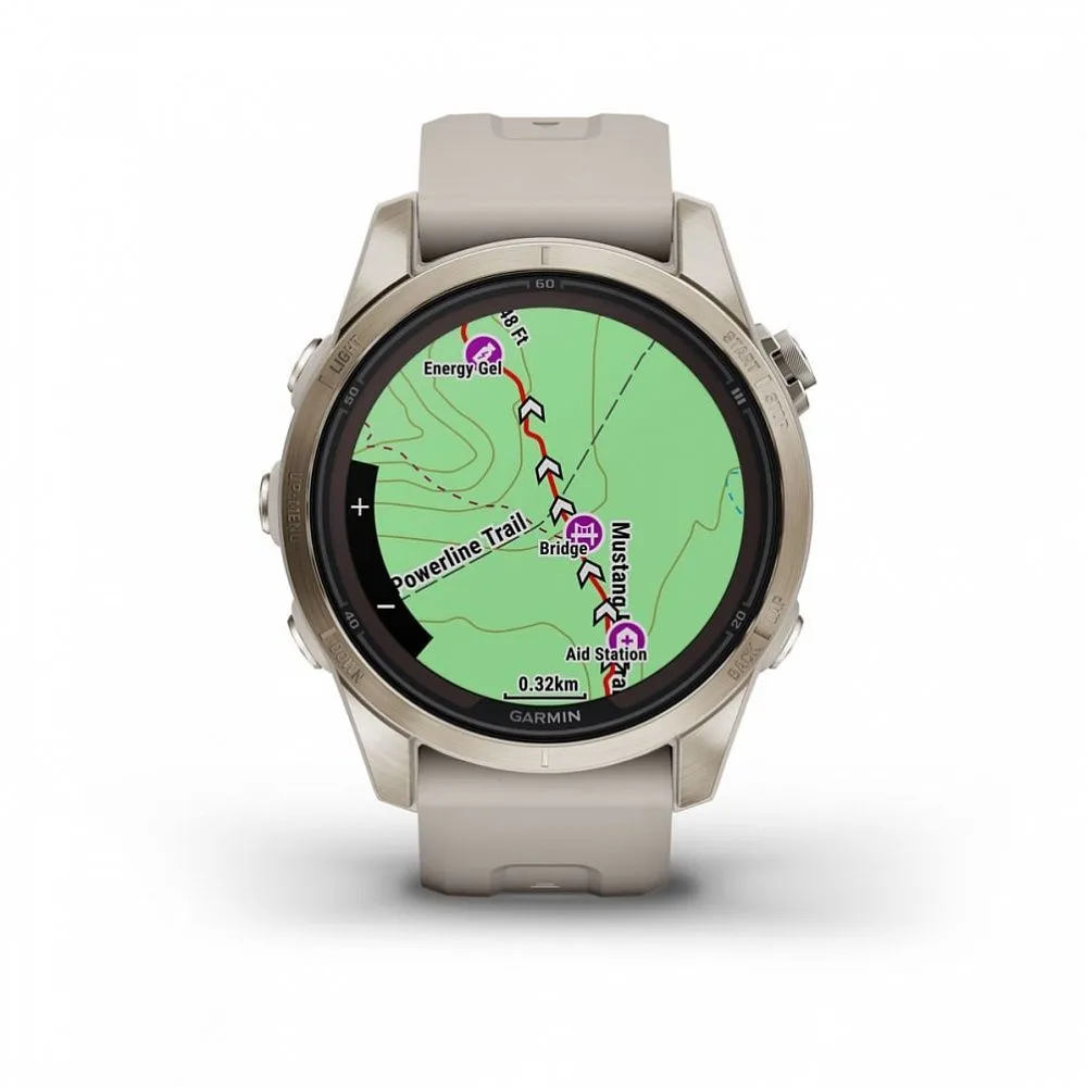 Часы Garmin Fenix 7S Pro - Sapphire Solar Soft Gold
