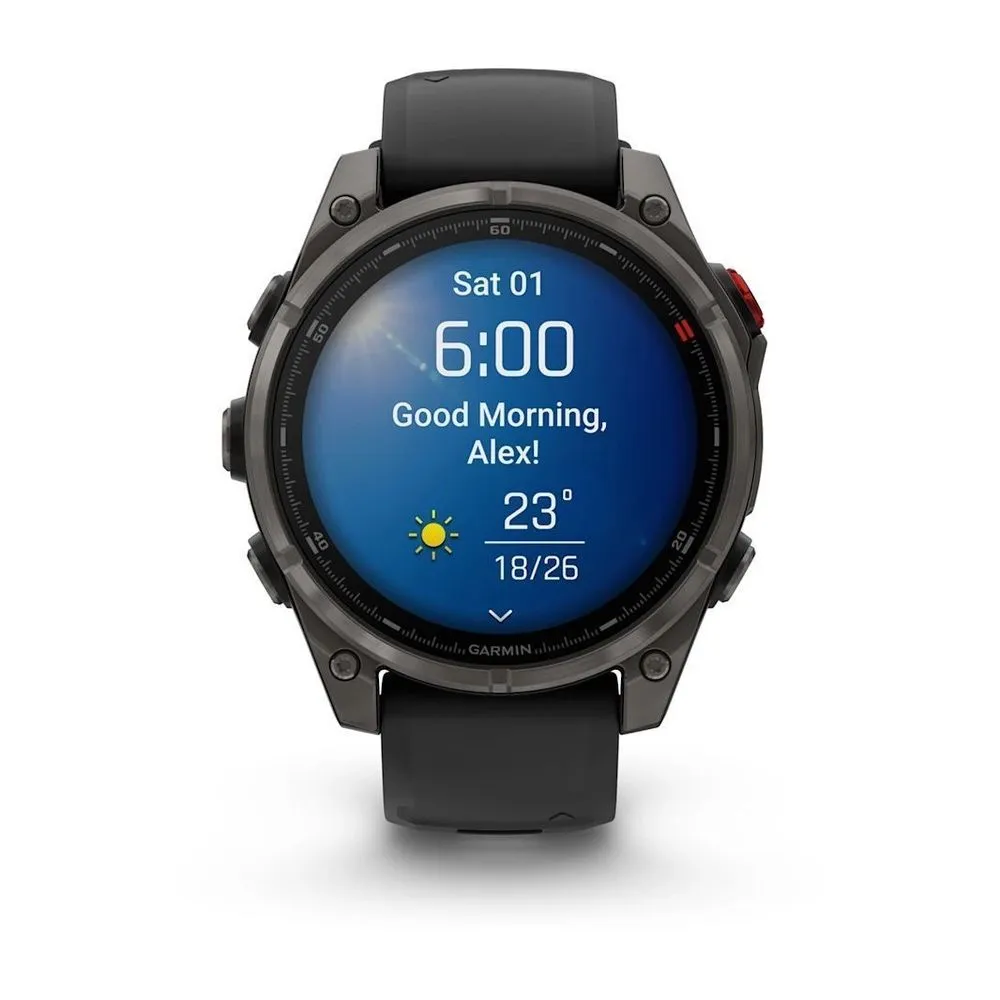 Часы Garmin Fenix 8 Pro - 47 mm AMOLED Sapphire Carbon Gray DLC Titanium Black / Pebble Gray