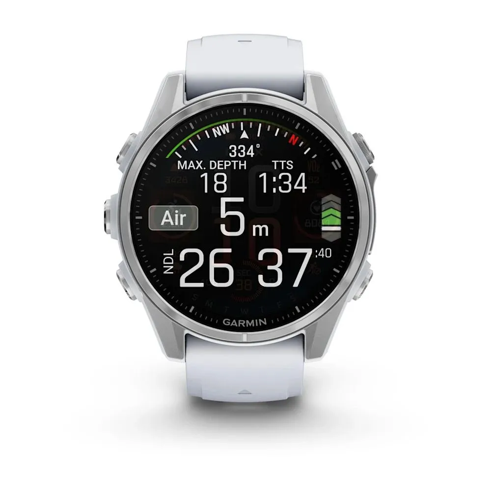Часы Garmin Fenix 8 - 43 mm AMOLED Silver / Whitestone