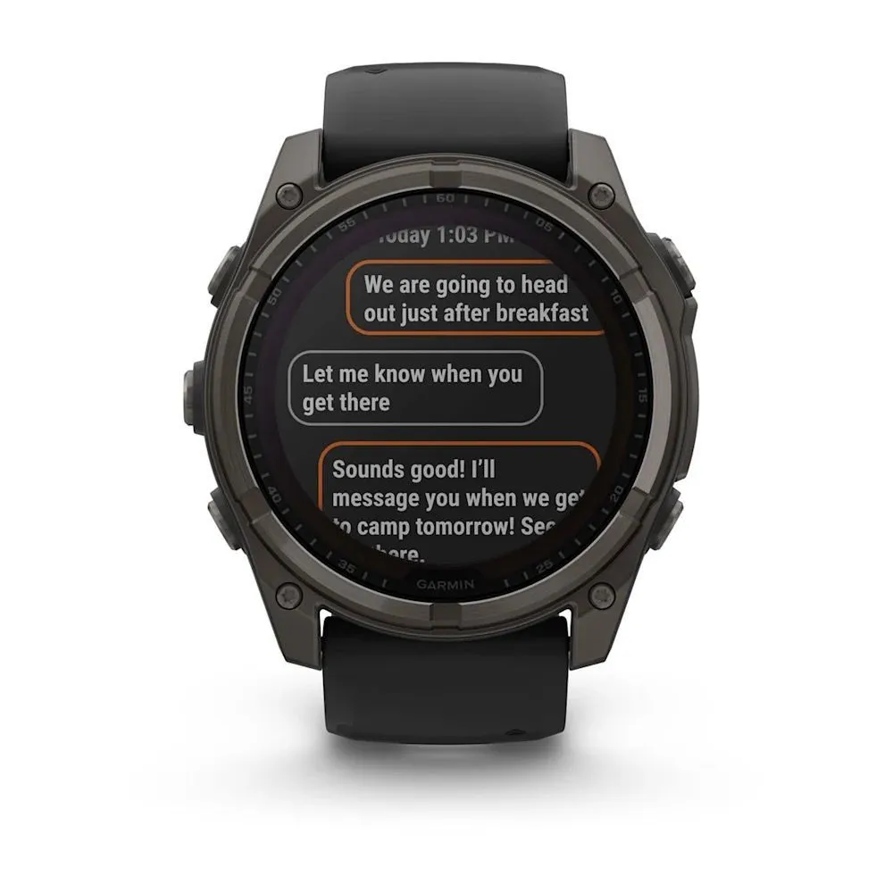Часы Garmin Fenix 8 - 51 mm Solar Sapphire Carbon Gray DLC Titanium Black / Pebble Gray