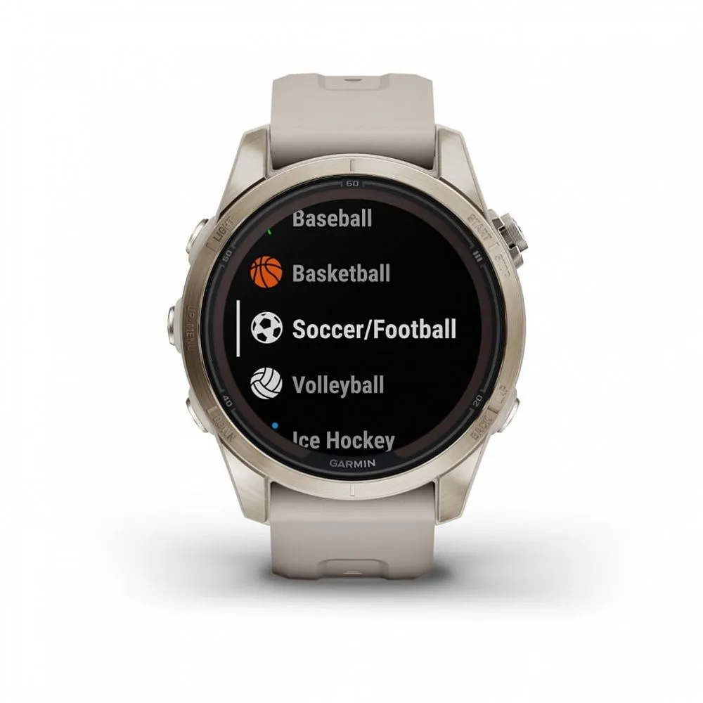 Часы Garmin Fenix 7S Pro - Sapphire Solar Soft Gold