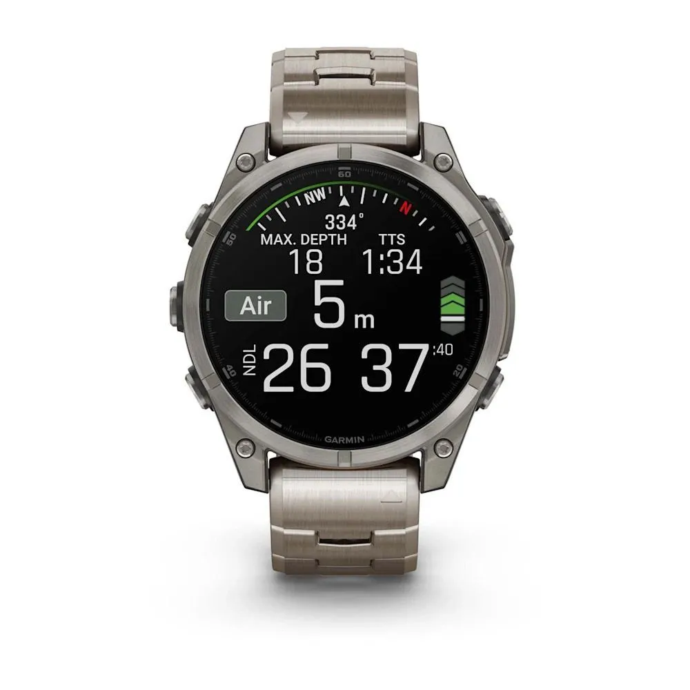 Часы Garmin Fenix 8 - 47 mm AMOLED Sapphire Titanium / Vented Titanium Band