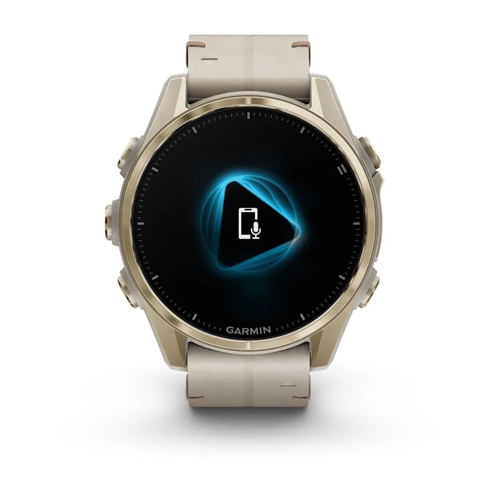 Часы Garmin Fenix 8 - 43 mm AMOLED Sapphire Soft Gold / Limestone Leather Band