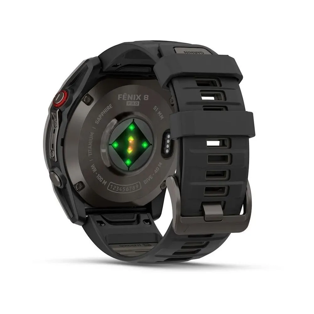 Часы Garmin Fenix 8 Pro - 51 mm AMOLED Sapphire Carbon Gray DLC Titanium Black / Pebble Gray