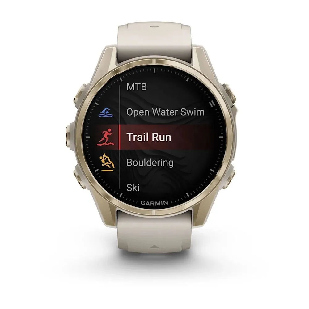 Часы Garmin Fenix 8 - 43 mm AMOLED Sapphire Soft Gold Fog Gray / Dark Sandstone