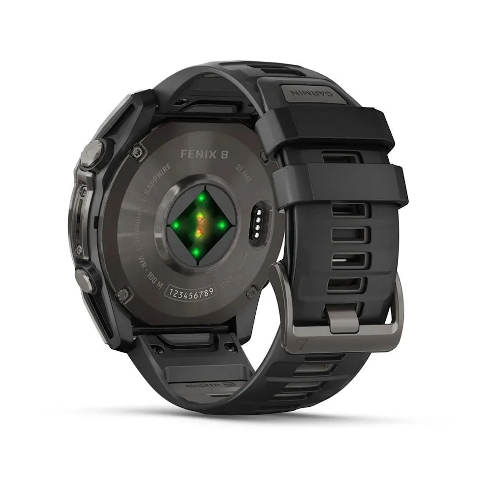 Часы Garmin Fenix 8 - 51 mm AMOLED Sapphire Carbon Gray DLC Titanium Black / Pebble Gray