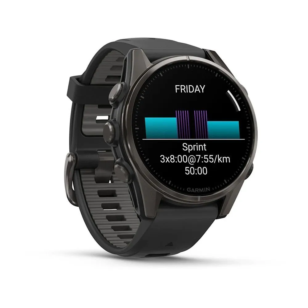 Часы Garmin Fenix 8 - 43 mm AMOLED Sapphire Carbon Gray DLC Titanium Black / Pebble Gray