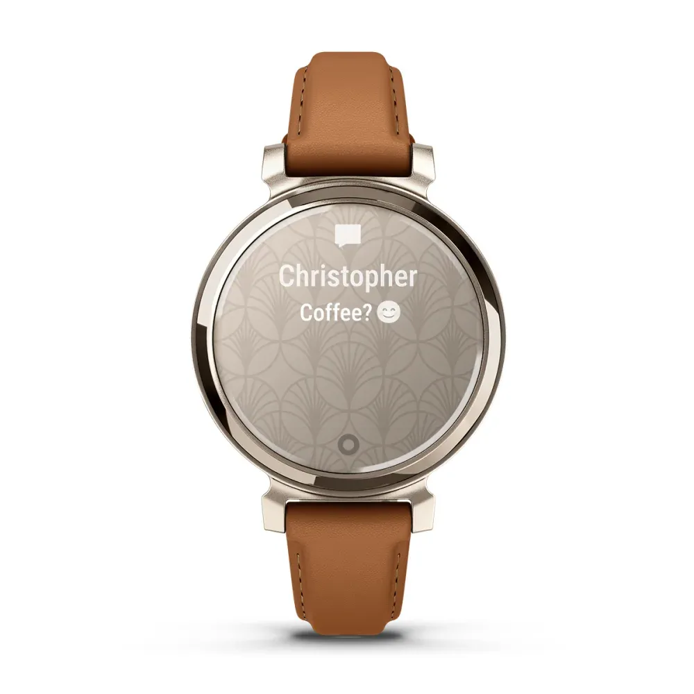 Часы Garmin Lily 2 Classic Cream Gold Tan Leather Band