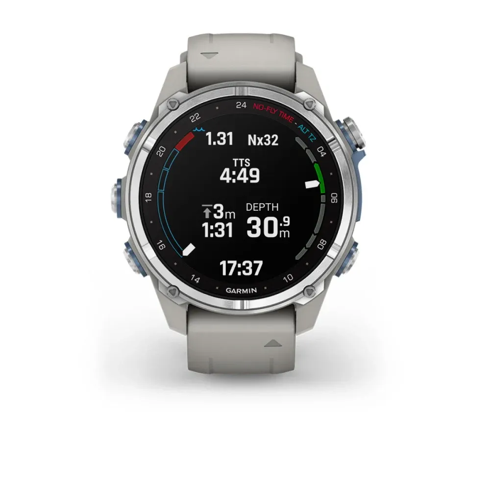 Часы Garmin Descent Mk3 - 43 mm Stainless Steel / Fog Gray Silicone Band