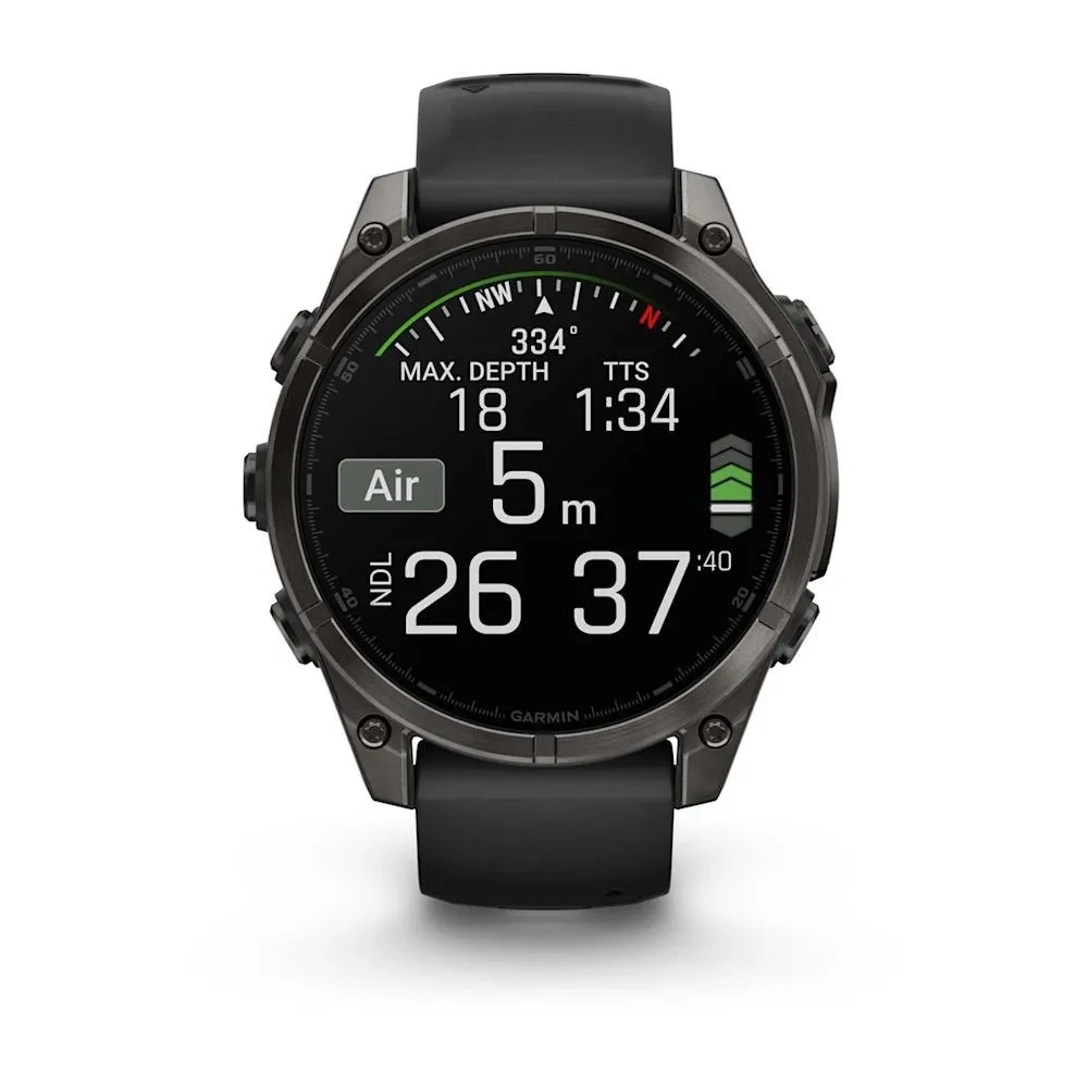 Часы Garmin Fenix 8 - 47 mm AMOLED Sapphire Carbon Gray DLC Titanium Black / Pebble Gray