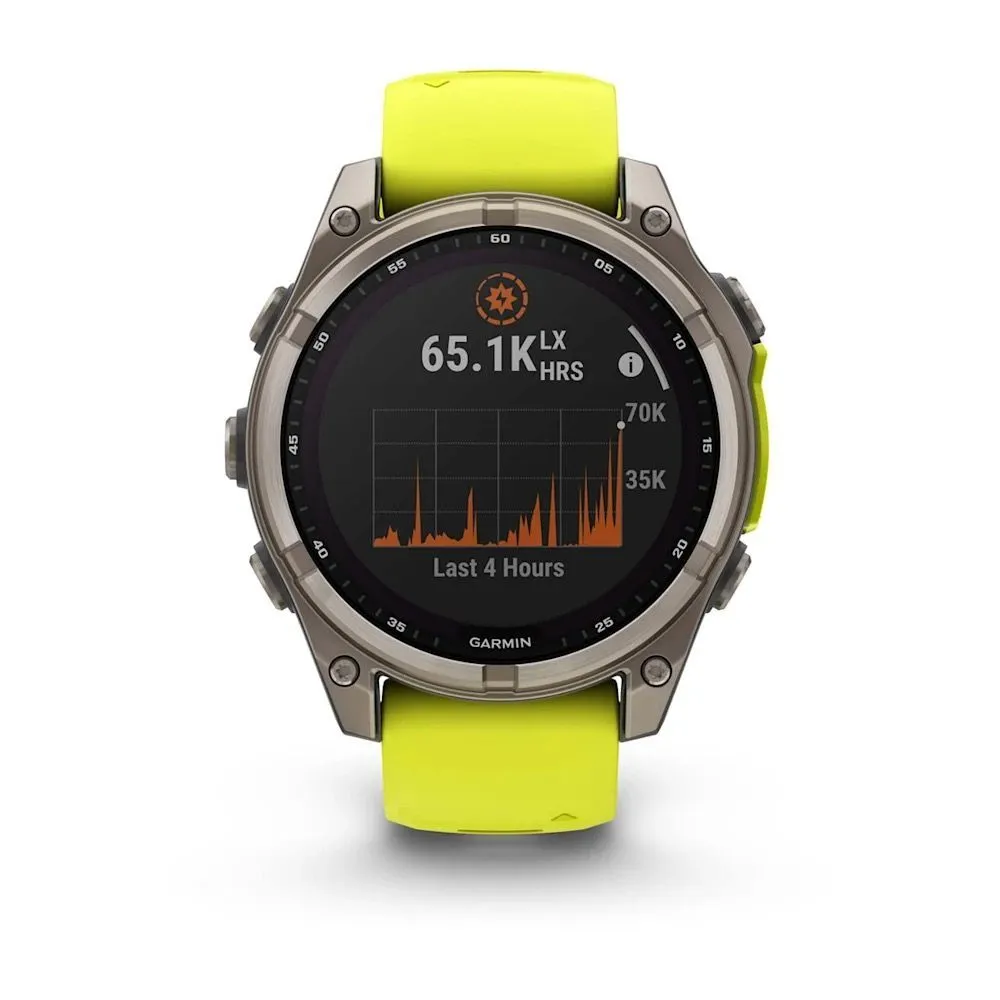 Часы Garmin Fenix 8 - 47 mm Solar Sapphire Titanium Amp Yellow / Graphite