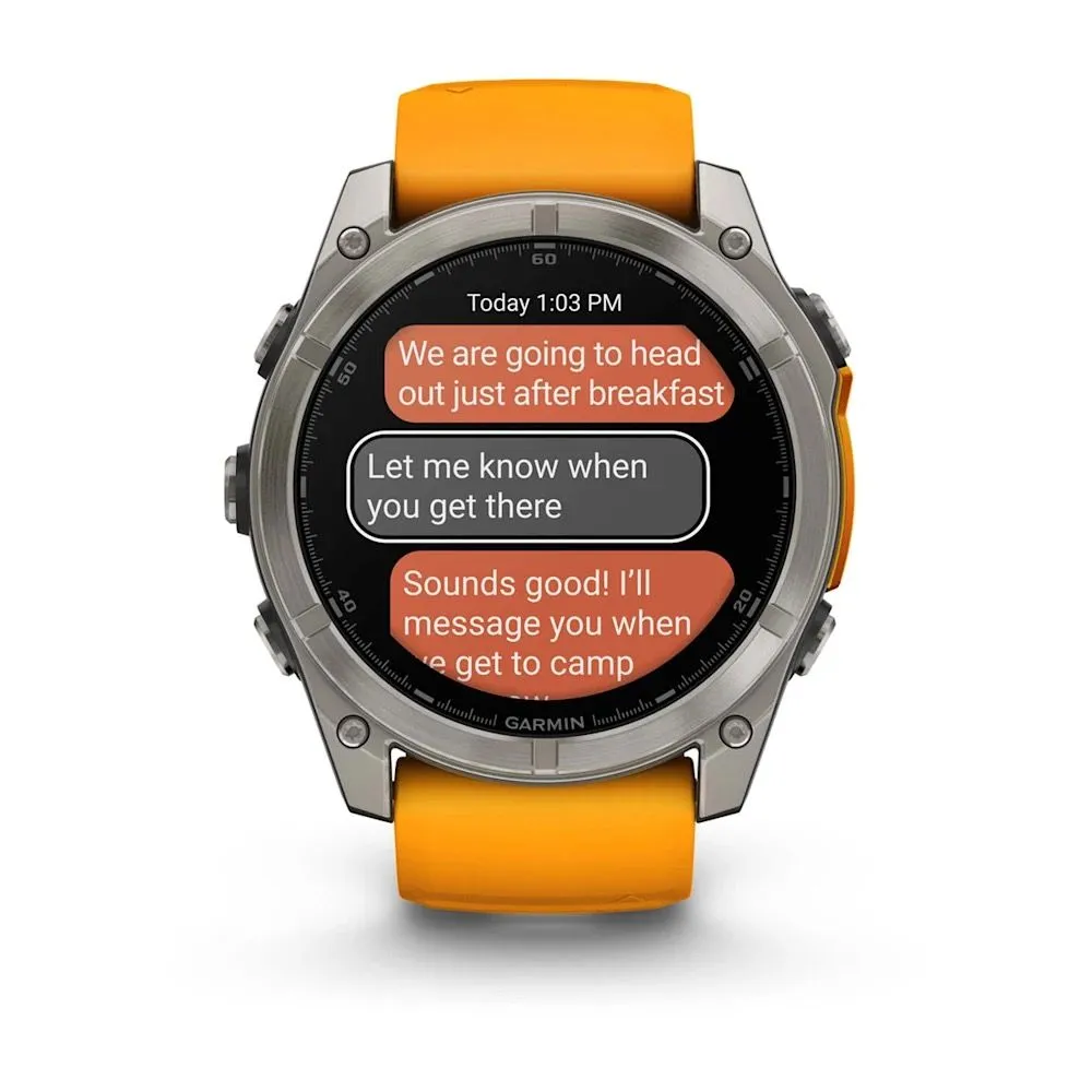 Часы Garmin Fenix 8 - 51 mm AMOLED Sapphire Titanium Spark Orange / Graphite