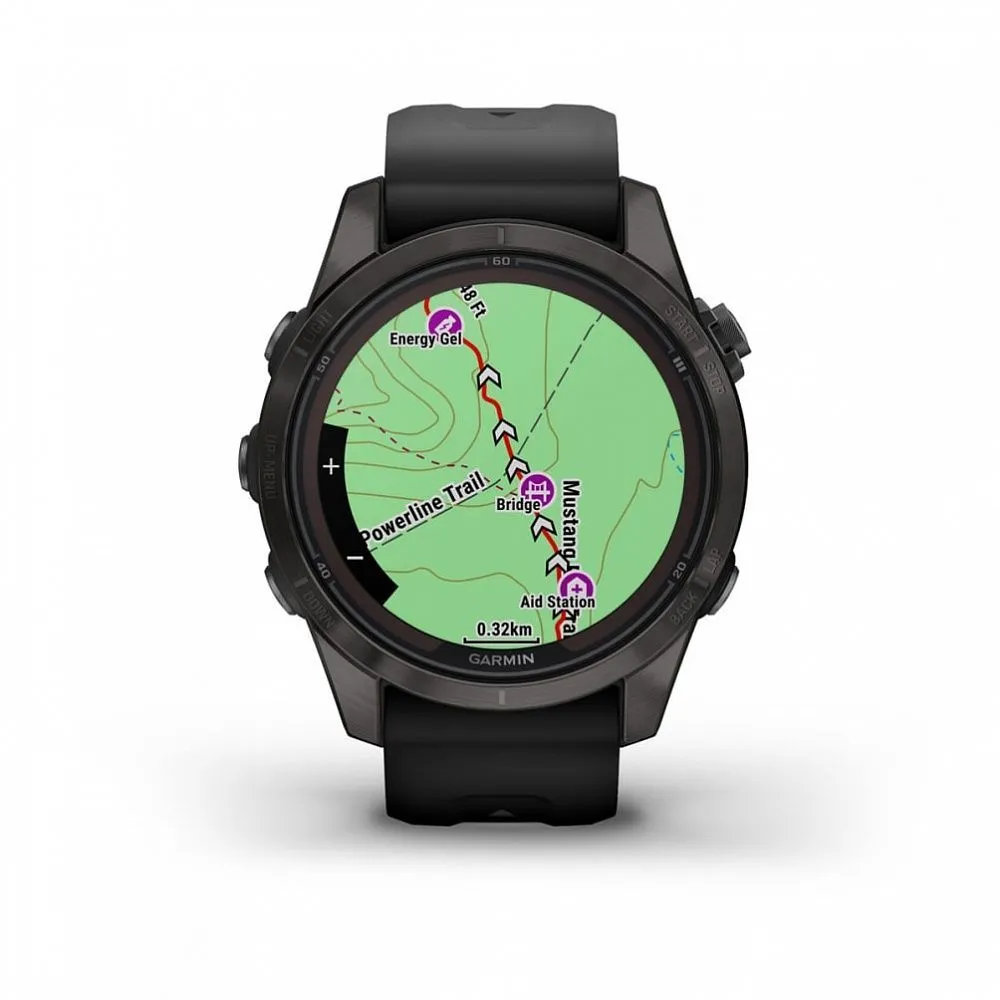 Часы Garmin Fenix 7S Pro - Sapphire Solar Carbon Gray DLC Titanium