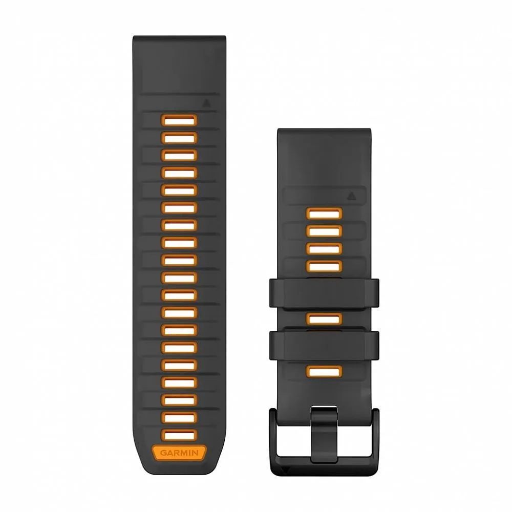 Ремешок Garmin Quickfit 26 Watch Band Graphite/Spark Orange Silicone