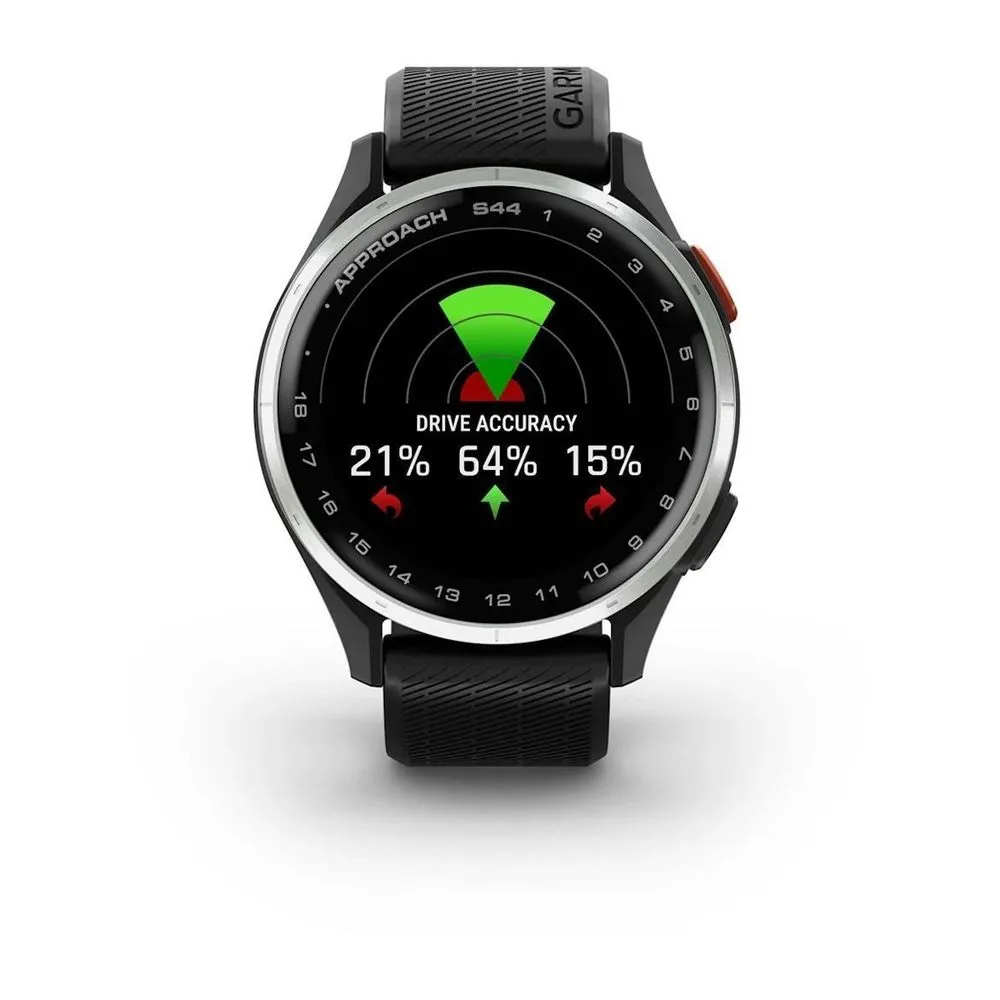 Часы Garmin Approach S44 Silver / Black Silicone Band