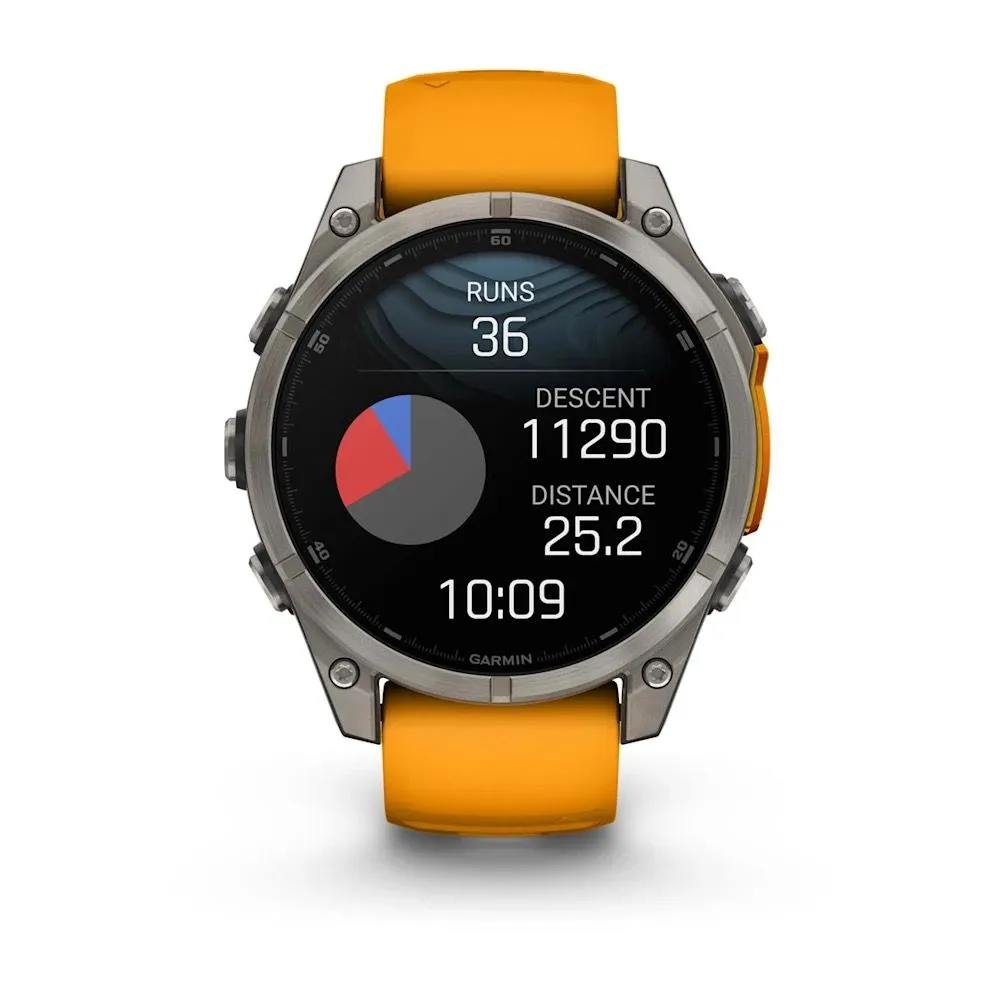 Часы Garmin Fenix 8 - 47 mm AMOLED Sapphire Titanium Spark Orange / Graphite