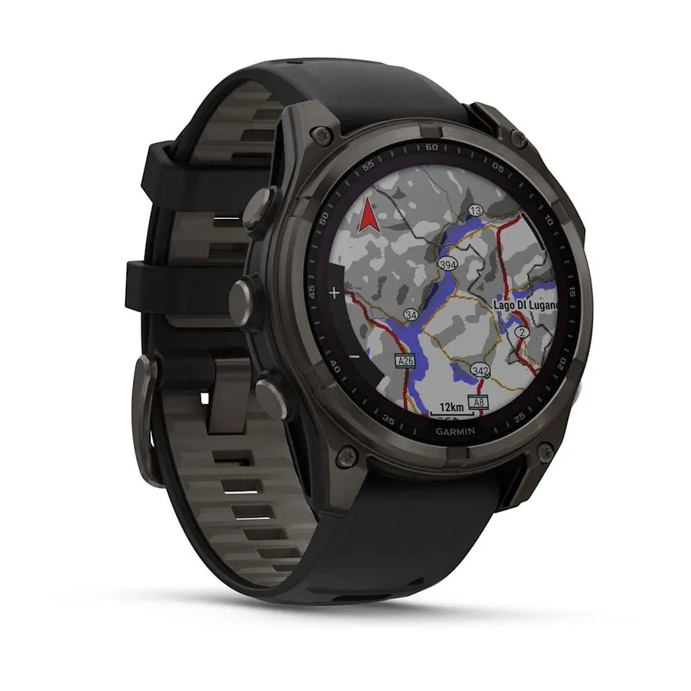 Часы Garmin Fenix 8 - 47 mm Solar Sapphire Carbon Gray DLC Titanium Black / Pebble Gray