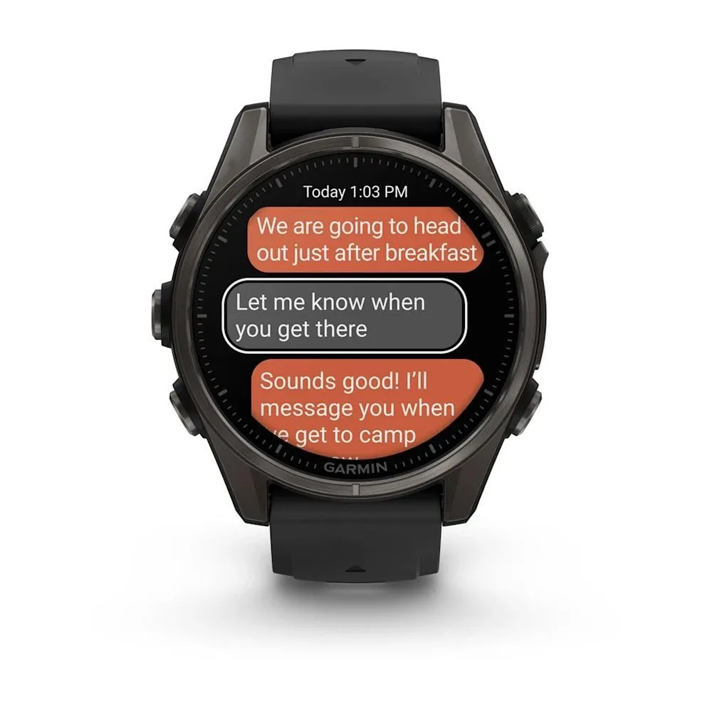 Часы Garmin Fenix 8 - 43 mm AMOLED Sapphire Carbon Gray DLC Titanium Black / Pebble Gray
