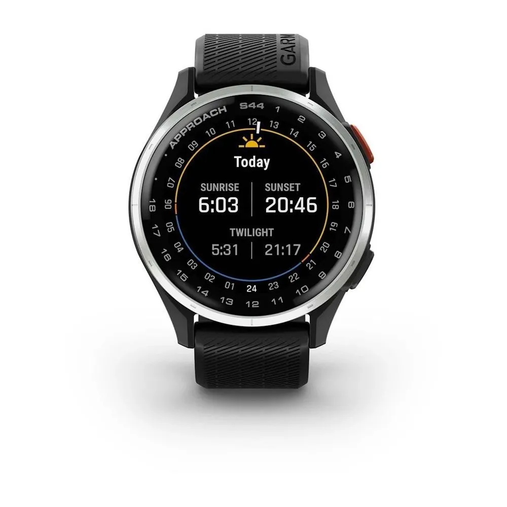 Часы Garmin Approach S44 Silver / Black Silicone Band
