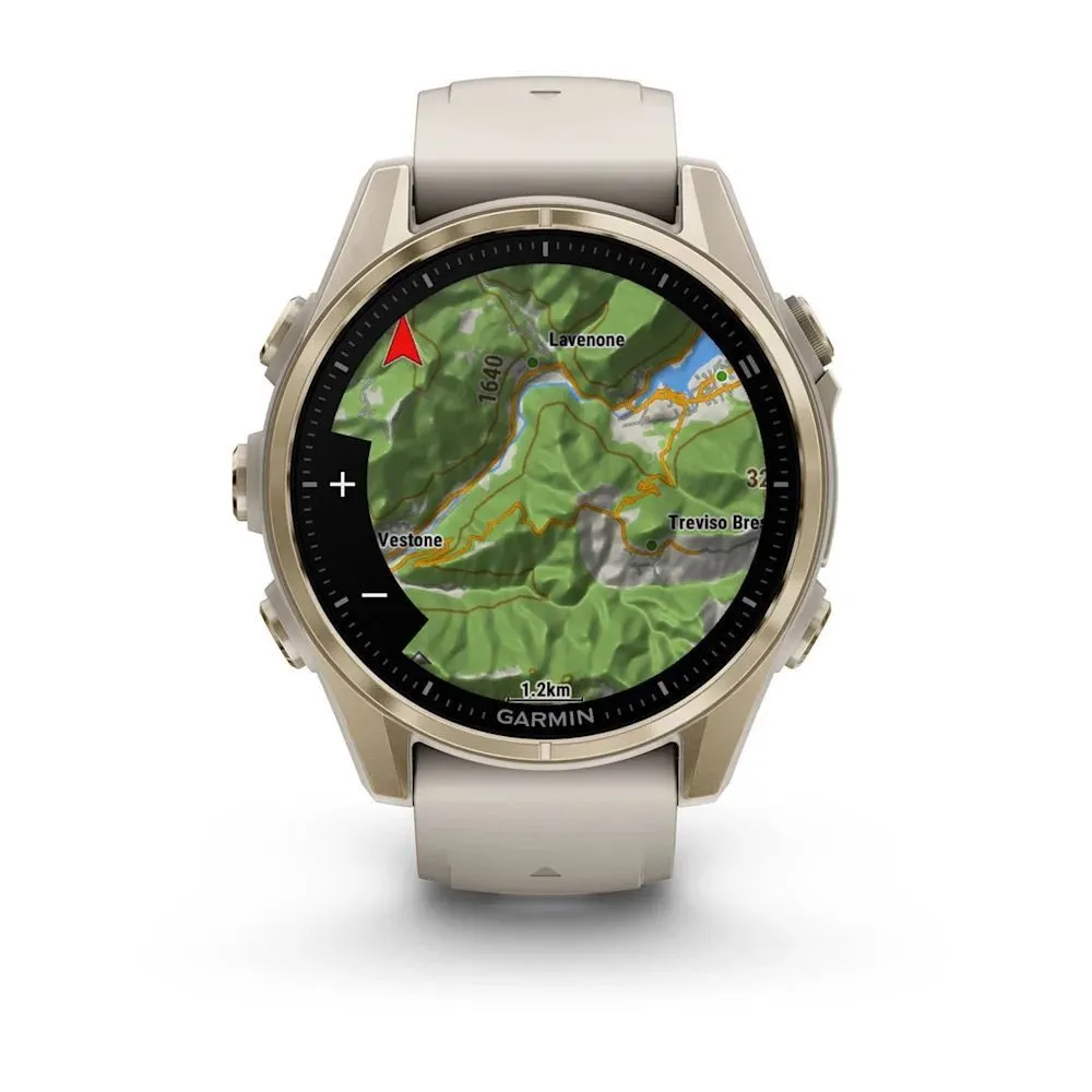 Часы Garmin Fenix 8 - 43 mm AMOLED Sapphire Soft Gold Fog Gray / Dark Sandstone
