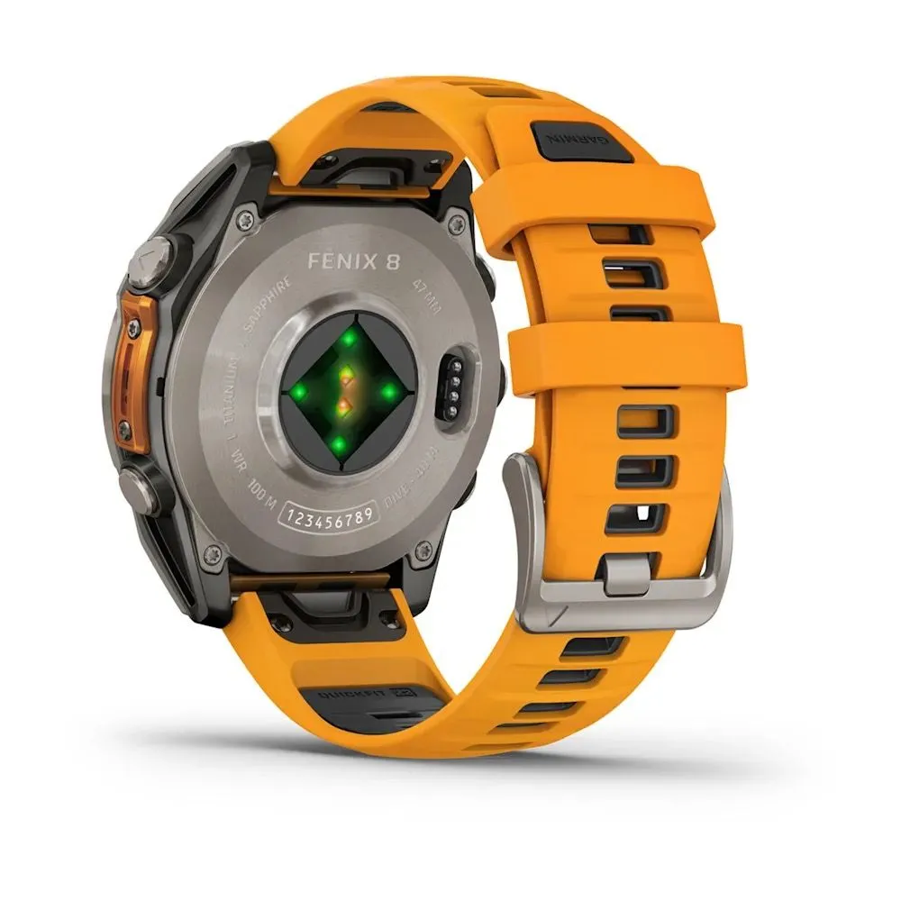Часы Garmin Fenix 8 - 47 mm AMOLED Sapphire Titanium Spark Orange / Graphite