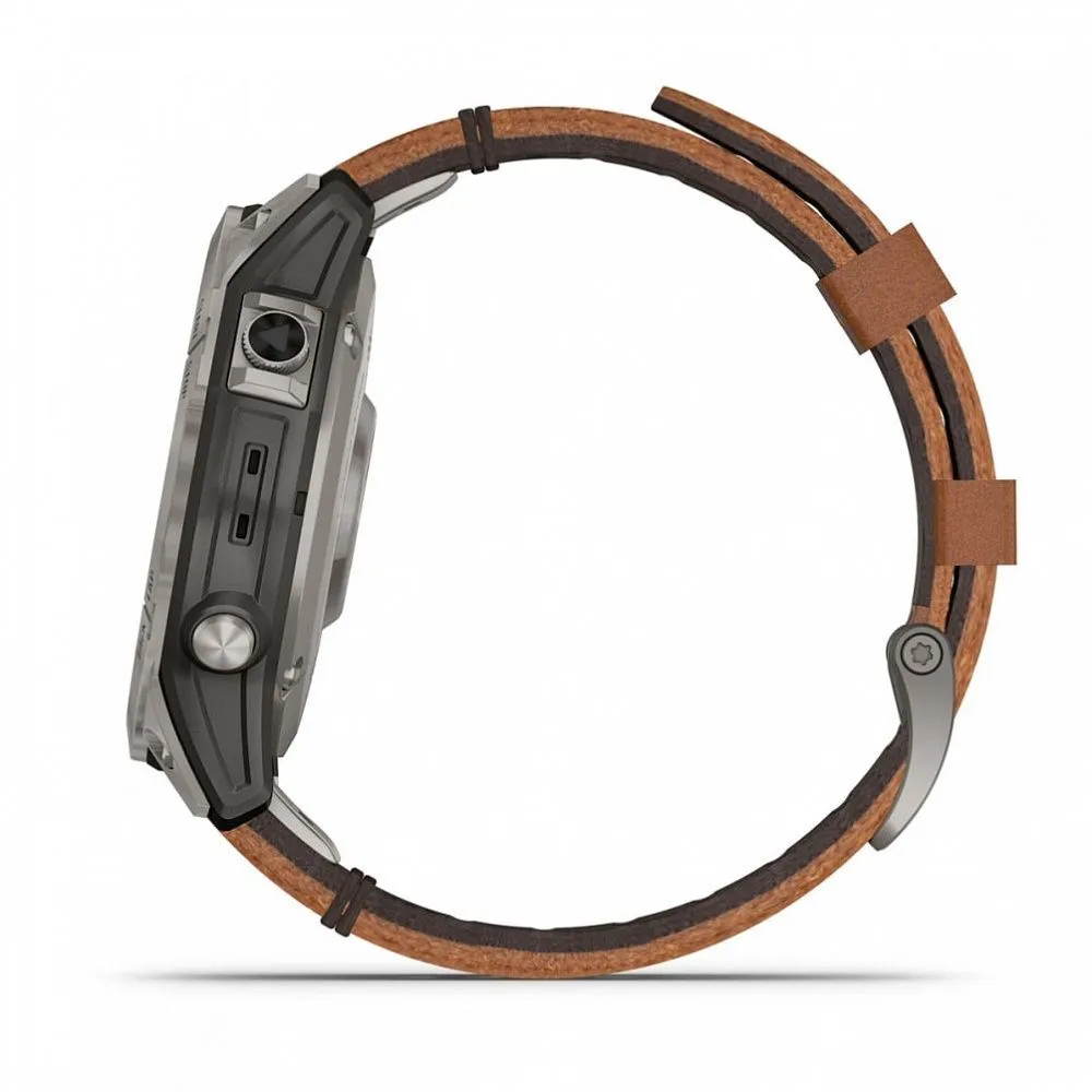 Часы Garmin Fenix 7 Pro - Sapphire Solar Titanium Chestnut Leather Band
