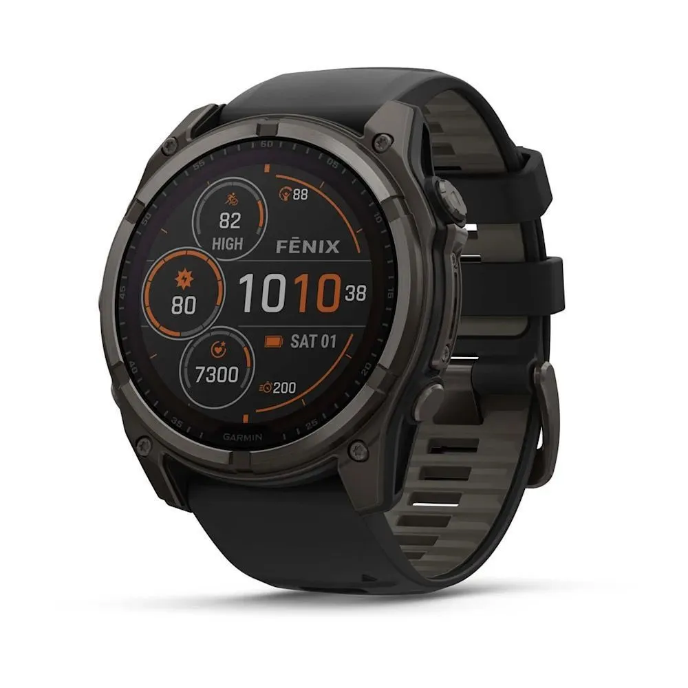 Часы Garmin Fenix 8 - 51 mm Solar Sapphire Carbon Gray DLC Titanium Black / Pebble Gray
