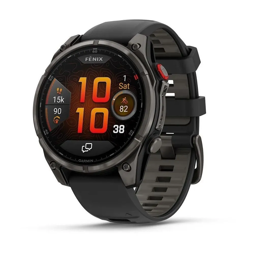 Часы Garmin Fenix 8 Pro - 47 mm AMOLED Sapphire Carbon Gray DLC Titanium Black / Pebble Gray