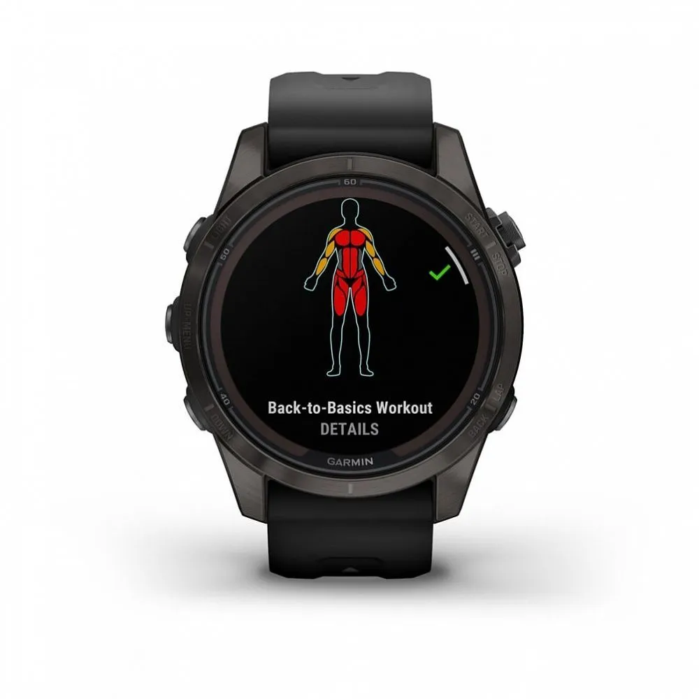 Часы Garmin Fenix 7S Pro - Sapphire Solar Carbon Gray DLC Titanium