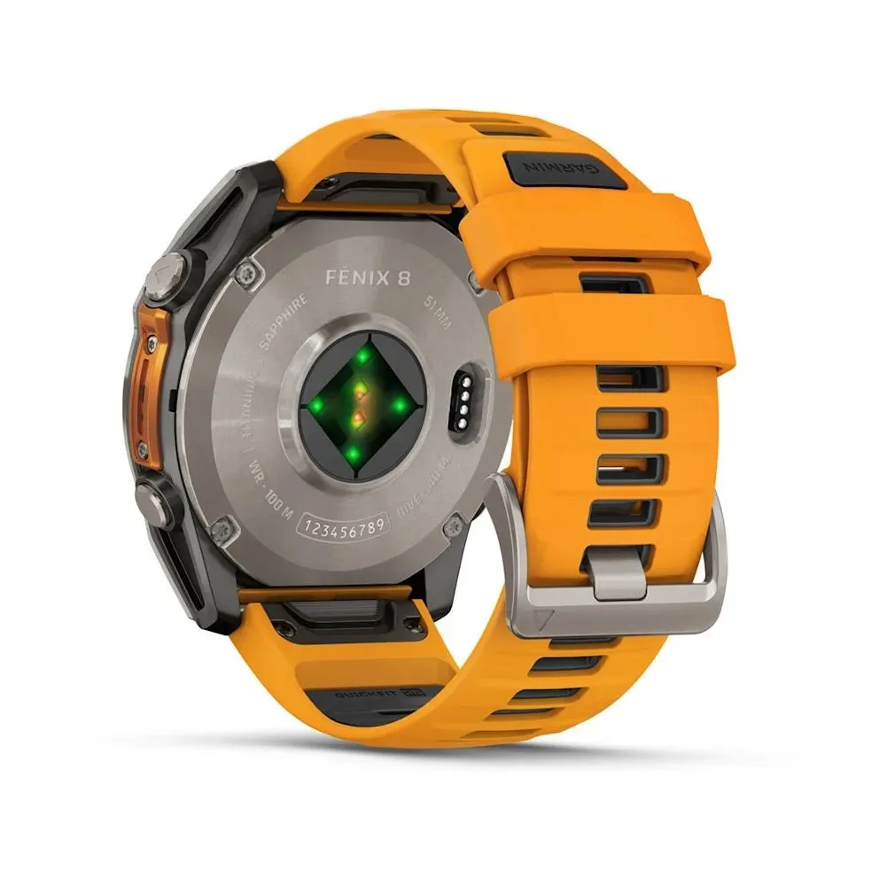 Часы Garmin Fenix 8 - 51 mm AMOLED Sapphire Titanium Spark Orange / Graphite