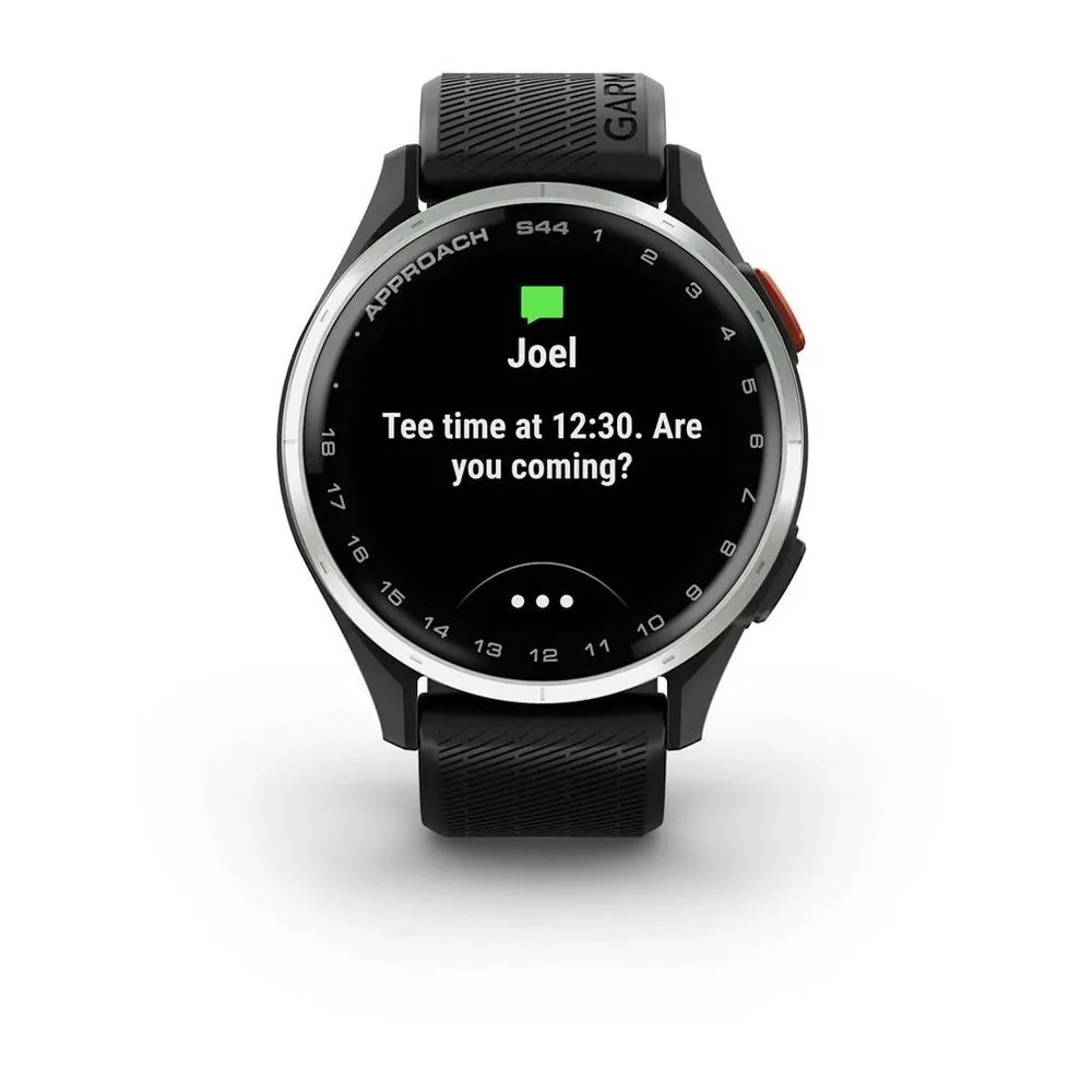 Часы Garmin Approach S44 Silver / Black Silicone Band